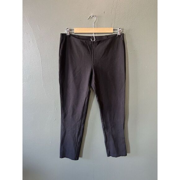Eileen Fisher Womens Black Casual Cropped Pull On Pant Sz Small Petite Stretch - Picture 1 of 3